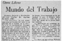 Mundo del trabajo. Mundo del trabajo.