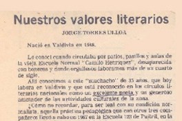 Nuestros valores literarios Nuestros valores literarios