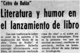 Literatura y humor en lanzamiento de libro. Literatura y humor en lanzamiento de libro.