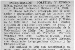 Integración, política y economica. Integración, política y economica.