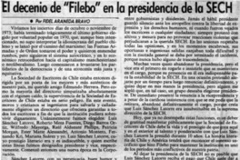 El decenio de "Filebo" en la presidencia de la SECH El decenio de "Filebo" en la presidencia de la SECH