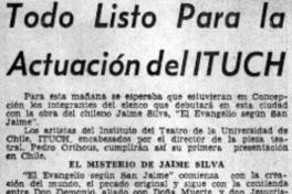 Todo listo para la ctuación del ITUCH. Todo listo para la ctuación del ITUCH.