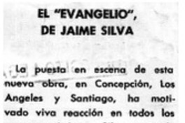 El "evangelio" de Jaime Silva. El "evangelio" de Jaime Silva.