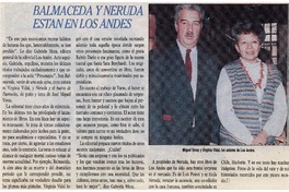 Balmaceda y Neruda están en Los Andes. Balmaceda y Neruda están en Los Andes.