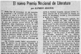 El nuevo premio nacional de literatura El nuevo premio nacional de literatura