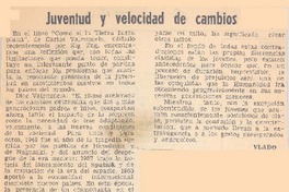 Juventud y velocidad de cambios Juventud y velocidad de cambios