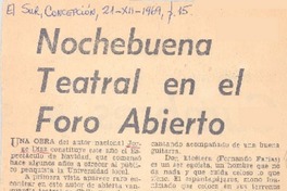 Nochebuena teatral en el foro abierto. Nochebuena teatral en el foro abierto.