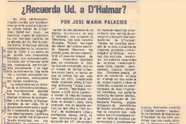 Recuerda ud. a D'Halmar Recuerda ud. a D'Halmar