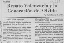 Renato Valenzuela y la generación del olvido Renato Valenzuela y la generación del olvido