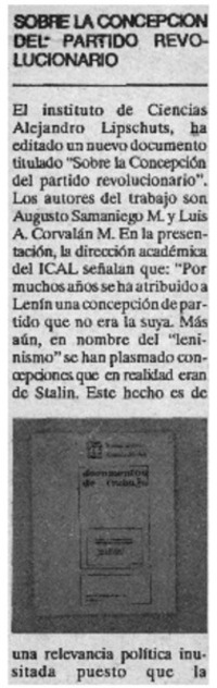 Sobre la concepción del partido revolucionario.