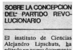 Sobre la concepción del partido revolucionario.