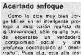 Acertado enfoque