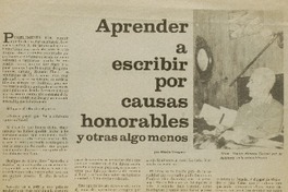 Aprender a escribir por causas honorables y otras algo menos Aprender a escribir por causas honorables y otras algo menos