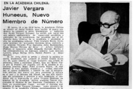 Javier Vergara Huneeus, nuevo miembro de número. Javier Vergara Huneeus, nuevo miembro de número.