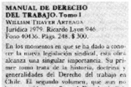 Manual de Derecho del Trabajo. Manual de Derecho del Trabajo.