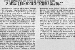 Se inicio la filmación de "Aquella Navidad"