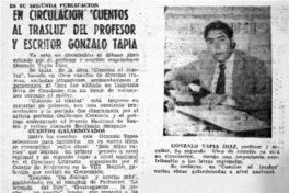 En circulo "Cuentos al trasluz" del profesor y escritor Gonzalo Tapia. En circulo "Cuentos al trasluz" del profesor y escritor Gonzalo Tapia.