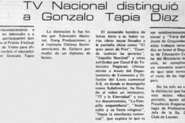 Tv Nacional distinguió a Gonzalo Tapia Díaz. Tv Nacional distinguió a Gonzalo Tapia Díaz.