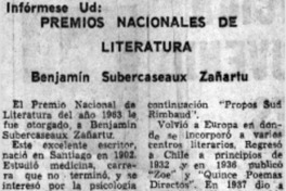 Benjamín Subercaseaux Zañartu Benjamín Subercaseaux Zañartu