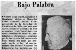 Bajo palabra.
