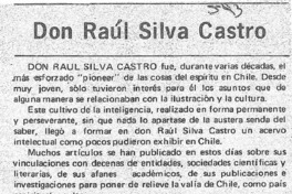 Don Raúl Silva Castro Don Raúl Silva Castro