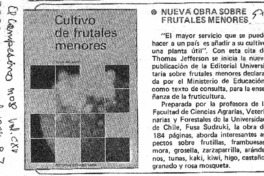 Nueva obra sobre frutales menores. Nueva obra sobre frutales menores.
