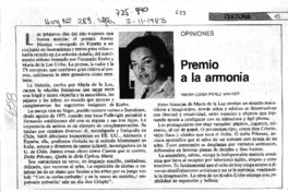 Premio a la armonía Premio a la armonía