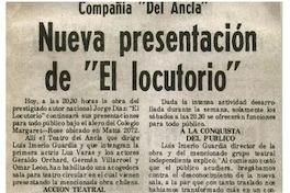 Nueva presentación de "El Locutorio". Nueva presentación de "El Locutorio".