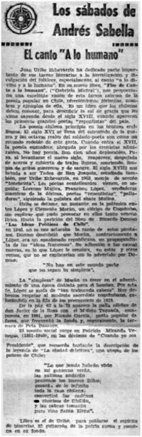 El canto"A lo humano"