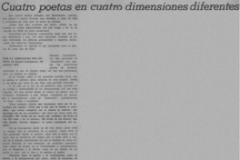 Cuatro poetas en cuatro dimensiones diferentes Cuatro poetas en cuatro dimensiones diferentes