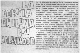 La poesía chilena en Hollywood.