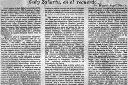 Sady Zañartu, en el recuerdo...