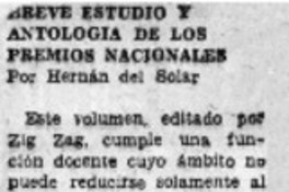 Breve estudio y antología de los Premio Nacionales Breve estudio y antología de los Premio Nacionales