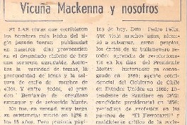 Vicuña Mackenna y nosotros