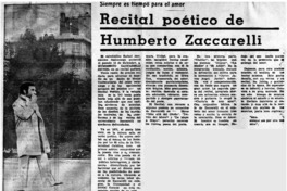 Recital poético de Humberto Zaccarelli. Recital poético de Humberto Zaccarelli.