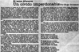 Un olvido imperdonable Un olvido imperdonable