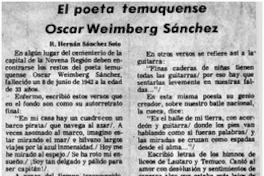 El poeta temuquense Oscar Weimberg Sánchez El poeta temuquense Oscar Weimberg Sánchez