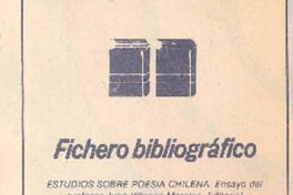 Estudios sobre poesía chilena
