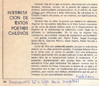 Interpretación de textos poéticos chilenos