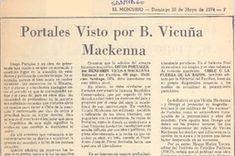 Portales visto por B. Vicuña Mackenna.
