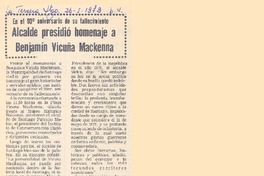 Alcalde presidió homenaje a Benjamín Vicuña Mackenna.