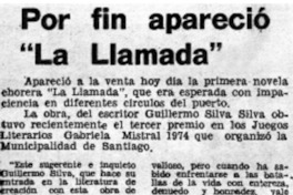 Por fin apareció "La Llamada". Por fin apareció "La Llamada".