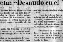 Skármeta: "Desnudo en el tejado". Skármeta: "Desnudo en el tejado".
