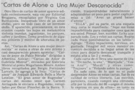Cartas de Alone a una mujer desconocida" Cartas de Alone a una mujer desconocida"