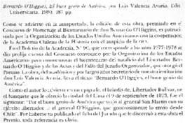 Bernardo O'Higgins. El buen genio de América. Bernardo O'Higgins. El buen genio de América.