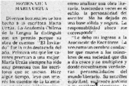 Homenaje a María Urzúa Homenaje a María Urzúa