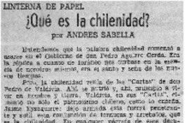 ¿Qué es la chilenidad? ¿Qué es la chilenidad?