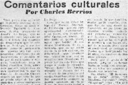 Comentarios culturales Comentarios culturales