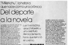 Del deporte a la novela Del deporte a la novela