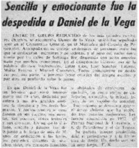 Sencilla y emocionante fue la despedida a Daniel de la Vega Sencilla y emocionante fue la despedida a Daniel de la Vega